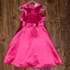 Janie and Jack Fuchsia Satin Kids Dress